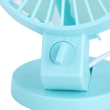 Ventilateur de Bureau Mini USB Silencieux avec 2 Vitesses et Panneau Démontable - Ventilateur Portable Bloc ABS Blanc ou Bleu, 217g pour Bureau, Maison, Voiture (1/5)