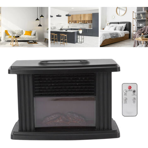 Poêle Electrique Table 1000W, Modèle Abs, 22x14.6x12.5cm, avec Protection Sécurité & Réglage Angle & Commande à Distance (Poêle, Stove, Heater Portable) (1/5)