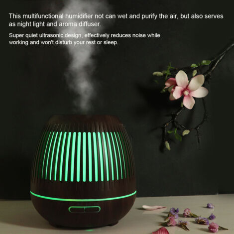 Humidificateur Ultrasonique [400ml] Diffuseur d'Huiles Essentielles Lampe de Nuit LED Multifonction (1/5)