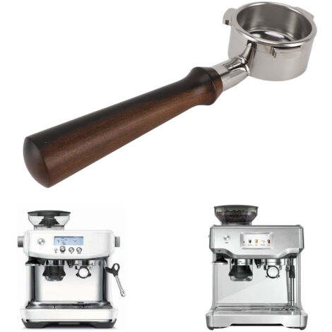 Portafilter Sans Fond Porte-filtre Café Sans Fond 54mm Mano 3 Oreilles Démontable en Bois pour Breville 8 (1/5)
