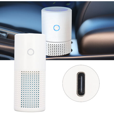 Purificateur d'Air pour Véhicule Mini à 2 Vitesses avec Fonction Aromathérapie, Portable et Silencieux - ABS, 270g, 68x162mm, USB inclus (1/5)