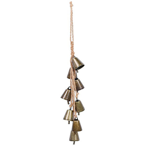 Carillon Vintage de Noël : Lot de 1 Sonnette en Bronze Antique, Corde de Chanvre, Décoration Festive Murale ou Pendaison (1/2)