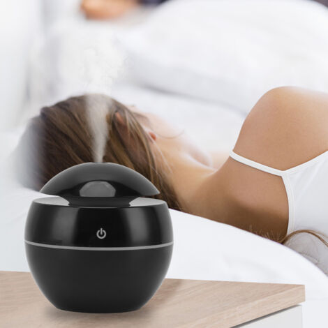 Diffuseur d'Aroma 130ml USB Mini Multifonctionnel Mushroom Humidificateur de Bureau Noir Portable pour Maison Câble Inclus (1/5)