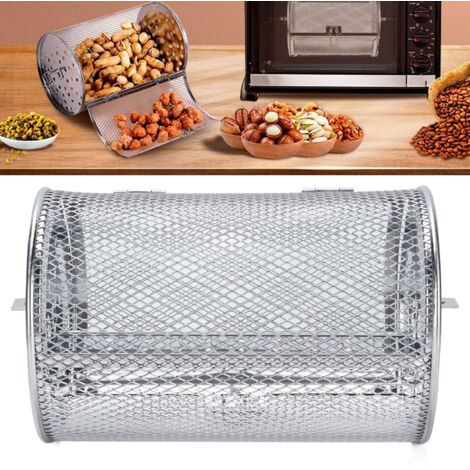 Grille Tournant Rotative Cage Grill SUS304 120x180mm 360g Dishwasher Safe Uniforme Roasting Peanuts Coffee Beans Nuts Spices (1/5)