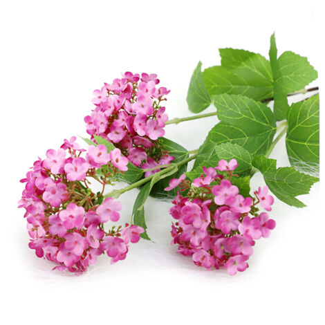 Hydrangea Artificielle Luxe / 3 Fleurs Roses / Simulation Décoration / Silk Cloth & Plastic Stem / 72cm / Élégance Maison Mariage Bureau (1/5)