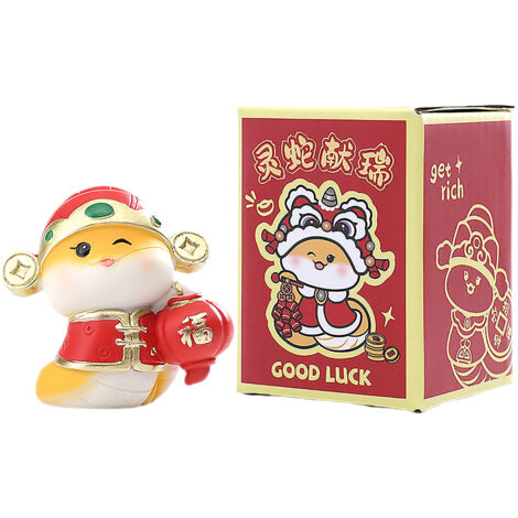 Ornement de Décor Feng Shui - Figurine Joyeux Petit Serpent Fairy, Décor Bureau & Maison, Cadeau Nouvel An & Année du Serpent, Charme Porteur de Bénédictions (1/2)