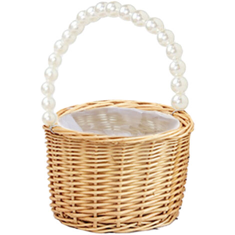 Panier à Fleurs en Perles Artisanales Tissage Main, Modèle 15 Petit, Poche Inclus Imperméable, Idée Cadeau (1/5)