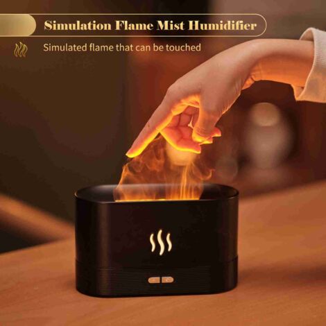 Humidificateur Flame Simulée [Automatique Stop/Éclairage Soir/Essentielles Diffuseur USB 180ml ABS PP Blanc Noir Foudre Maison Hôtel École] (1/5)