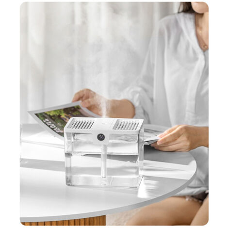 Humidificateur USB portable T15 de bureau domestique avec atomiseur hydratant 1,5L grande capacité blanche ABS Type-C (1/5)