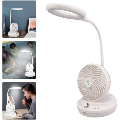 Bureau Lampe Ventilateur Humidificateur 3 en 1 - LED Blanc 100ml Multi-usages Dorm Office Study (1/5)