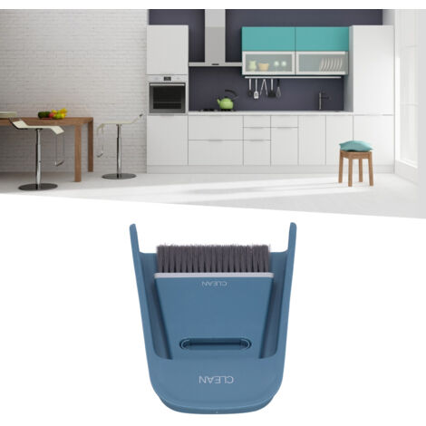 Ensemble Mini Balai et Raclette à Main pour Bureau 19.6 cm ABS+PET+EVA Bleu Balai, Raclette, Grattoir Inclus (1/5)