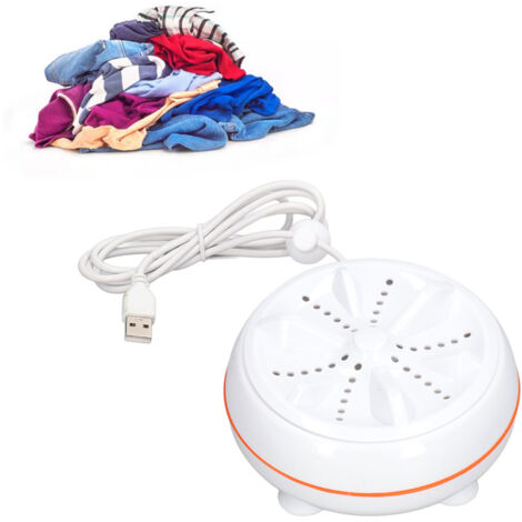 Mini Turbine Lavage Ultrasonique pour Détachage en 50s pour Machine à Laver Portable USB pour Utilisation Extérieure Mini Turbine Lavage Ultrasonique ABS pour Machine à Laver pour Blancs (1/5)