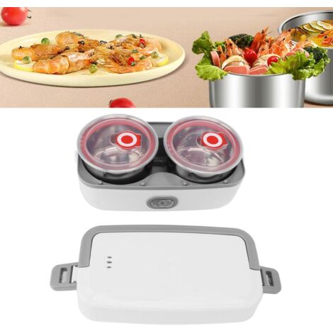 Chauffe-repas électrique à compartiments séparés, chauffe rapide (stainless steel), résistant, sûr pour bureau et maison (1/5)