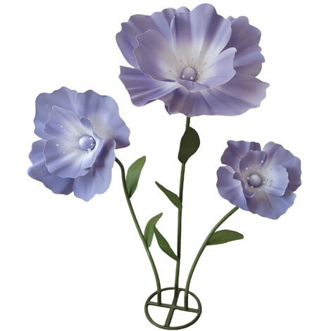Fleur Artificielle 3D Grande Poppy Anthère Foam (Violet Clair) pour Décorations de Mariage et d'Événements (1/2)