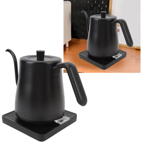 Bouilloire électrique gooseneck 800ml 1000W ABS 304 noir EU 220V avec autodésactivation (1/5)