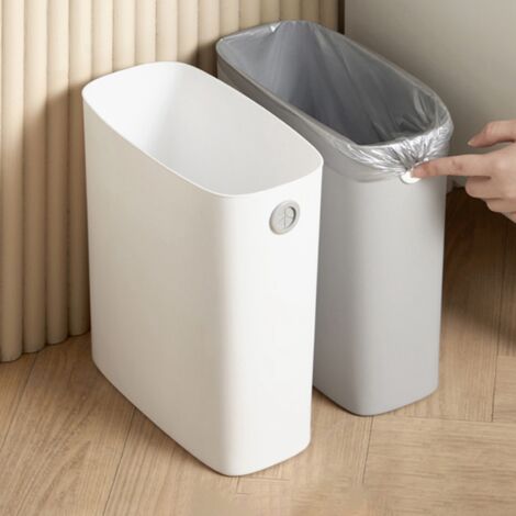 Poubelle Compacte Écologique PP TPR Minnie Unique 28x27x13cm Gris Doux - Mini Corbeille Slim Open Top pour Cuisine Bureau Salle de Bain 1 Pièce (1/5)