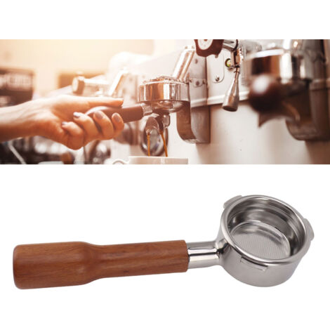 Portafilter pour Machine à Café 58mm 3 Oreilles Bas sans Fond en Acier Inoxydable Panier Filtre Inclus Accessoires pour Barsetto C1 Bois de Rose Rouge (1/5)