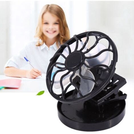 Ventilateur Mini Clip Solaire Portable - Climatisation Instantanée pour Voyage, Camping et Randonnée - Noir