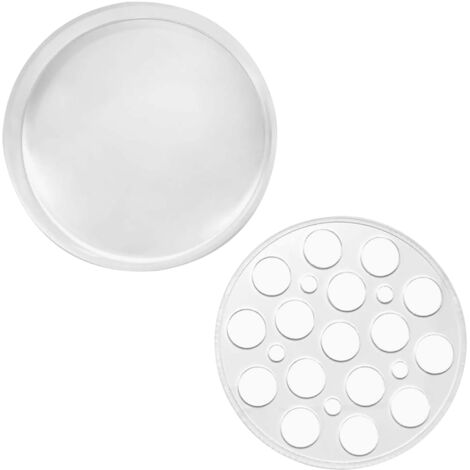 Porte-bouquet hydroponique acrylique transparent - 20x20x6.5cm avec 21 trous - Pot rond pour fleurs (1/5)