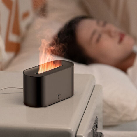 Aromatherapie Diffuseur Humidificateur Flame 7 Couleurs Modèle USB 130ml ABS PP Black (1/5)