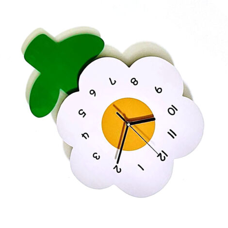 Horloge Murale Fleur, Horloge Murale Fleur 20x30cm pour Enfant avec Design Silencieux, Cadran en Acrylique Cute pour Décorer Bureau et Salon (1/5)
