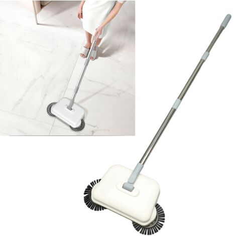 [Balai Manuel Pousser] Balai à Pousser 2-en-1 Sec et Humide Rotation 360° Silencieux pour Parquets et Carrelage (1/5)