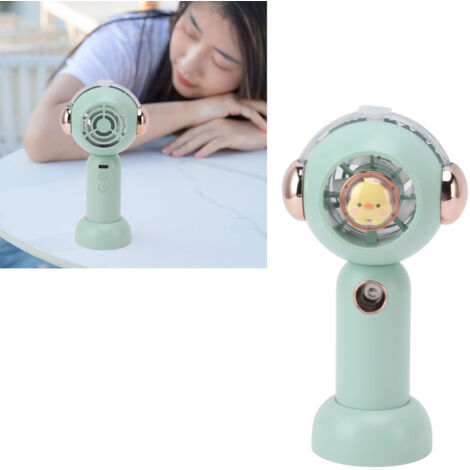 Ventilateur portatif USB rechargeable avec atomisation - Ventilateur misting compact à 500mAh couleur verte ABS - 14500 battery, portable et silencieux (1/5)