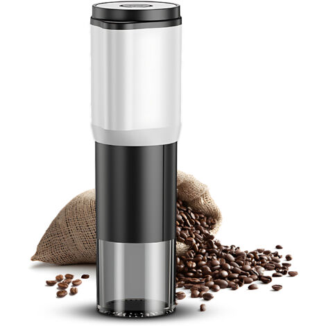 Moulin à café électrique portable - Réglable 5 niveaux - Mode timing & arrêt automatique gravité - Noyau céramique - Boitier transparent USB recharge - ABS - 1300mAh - 205x60x53mm - Mano (1/3)
