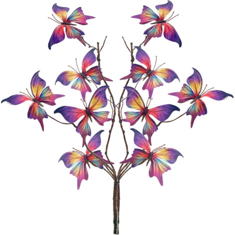 [Décoration Papier] Papillon Artificiel Papier Cadeau Hibiscus Violet 2Pcs Décor Maison Animaux Printemps Multicolore (1/5)