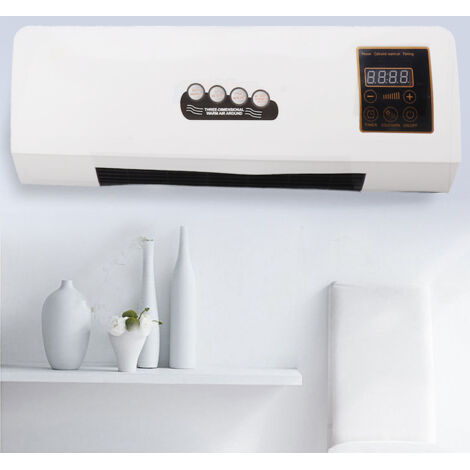 Ventilateur climatiseur mural 1800W – Commande à distance 10m – Design compact pour bureau et chambre – Matériau ABS – Fonction chauffage et ventilation