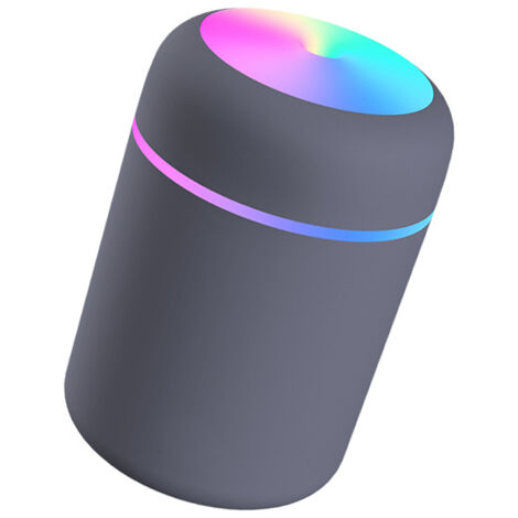 Humidificateur Portable Mini Noir avec Lumière Colorée - Silencieux USB pour Bureau Maison Voiture Voyage (1/5)