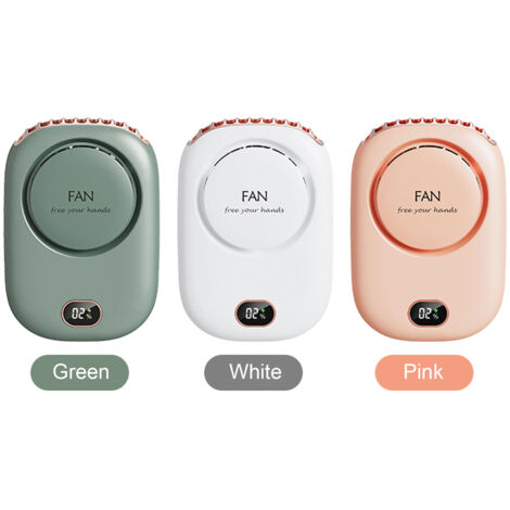 [Ventilateur personnel portable rechargeable] Ventilateur de cou réglable 3 vitesses USB léger pour bureau voyage maison extérieur (1/5)