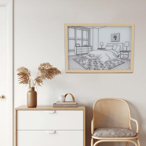 Cadre lumineux LED peinture décorative mural avec éclairage dimmable 3 couleurs modèle L 4 pour chambre salon (1/5)