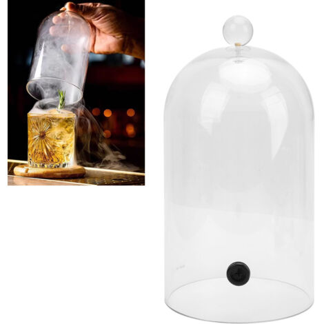 Cloche à fumer Dome fumoir acrylique transparent 24cm avec orifice étanche pour cocktail et cuisine (1/5)