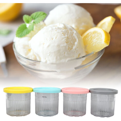 Boîtes de conservation pour crème glacée pour congélateur - 4 pièces 600 ml réutilisable ABS PC pour NC299AMZ NC300s (1/5)