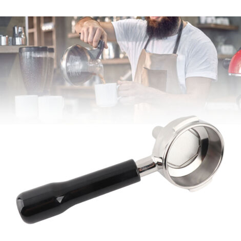 Portafilter Café 58mm Monosortie Grille Fine Inox Détachable Grip Ergonomique Noir Accessoire Machine Café Professionnelle (1/5)