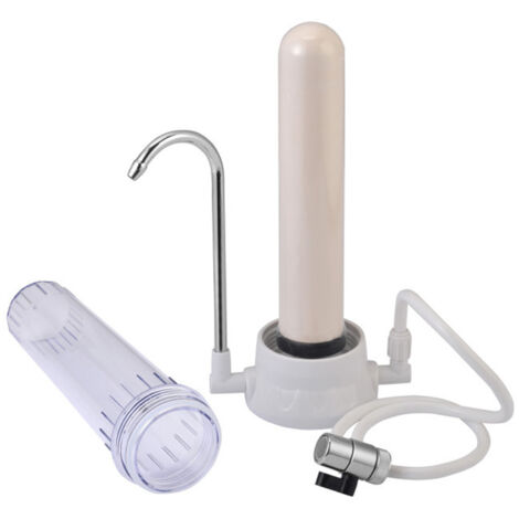 Filtre de robinet avec cartouche céramique pour réduire le fluor, le chlore et les métaux – Installation facile – Purificateur d'eau pour cuisine et salle de bain (1/5)