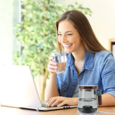 Fontaine Hydrogène 400ml avec Technologie SPE Électrolyse - Générateur d'eau enrichie hydrogène intelligent chauffant pour la maison (1/5)