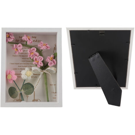 Cadre photo fleurs crochet handmade bouquet artificiel ornement décoration maison Eco-friendly premium (1/5)
