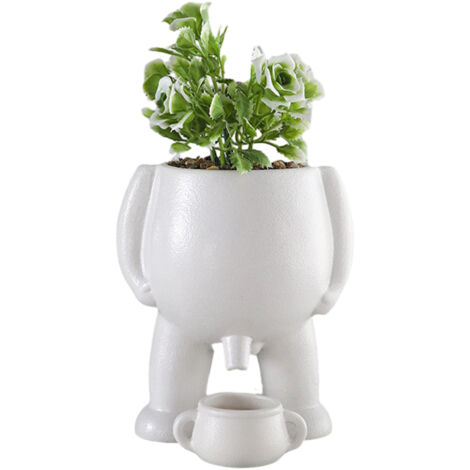 Potted Plant Robot Succulent Doll Ornament Creative Desktop Decoration Green Plant Artificial Plant 1pcs White Big Belly Robot (1/5)