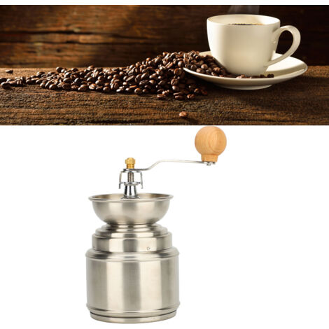 Moulin à Café Manuel en Acier Inoxydable et Bois Massif, Capacité 2-8 Personnes (1/5)