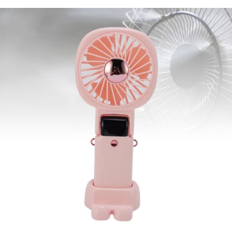 Ventilateur Portable Multifonction pour Activités Extérieures, Batterie Intégrée 2400mAh, Petit Modèle ABS Couleur Rose