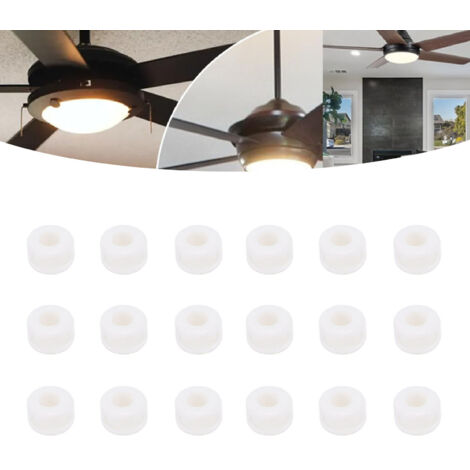 Joint de Ventilateur Silencieux - Ensemble de 18 Pièces - Dampers à Base de Caoutchouc Blanc pour Réduction du Son et Amortissement de Mouvement - Diamètre 1.4cm (1/5)