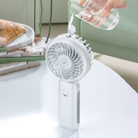 Ventilateur Personnel Misting à Main Portable Ventilateur Spray Mist Mini Rechargeable 4000mAh 3 Vitesses Blanc Portable (1/5)