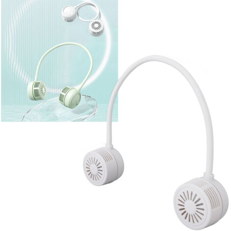Ventilateur de Neck Portable Sans Lames USB Rechargeable Silencieux Pliable Petit Pour Camping Voyage Trekking Sport Blanc