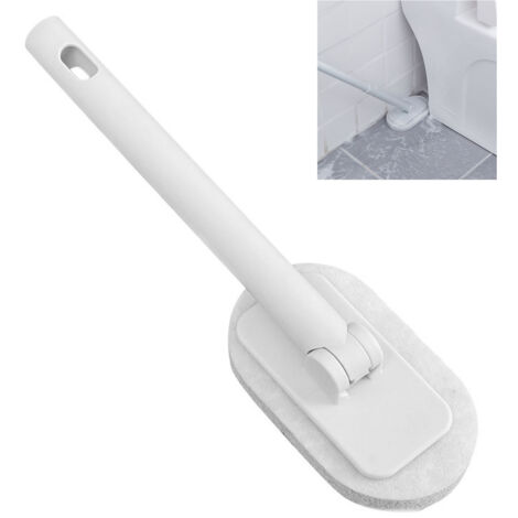 Balayette de Nettoyage Salle de Bain - Brosse Long Manche Ergonomique avec Pince Douce pour Carrelage, Toilettes et Baignoire en PP et Éponge (Lot de 1) (1/5)