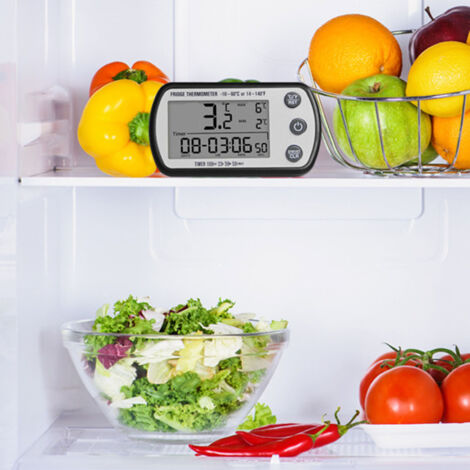 Thermomètre Frigo et Congélateur LCD Magnétique IPX4, 2 Unités Thermomètre Frigorifique (1/5)