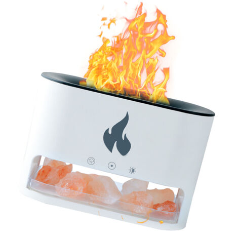 Diffuseur d'Aromathérapie Ultrasonique avec Effet Flamme USB Type-C Capacité 250ml - 4 Colours + Lumière Nuit Auto-Off (1/5)