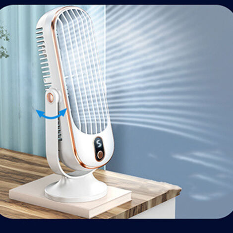 Ventilateur Tour de Table Portable USB 5 Vitesses Silencieux avec Moteur Brushless pour Voiture Maison Blanc (1/5)