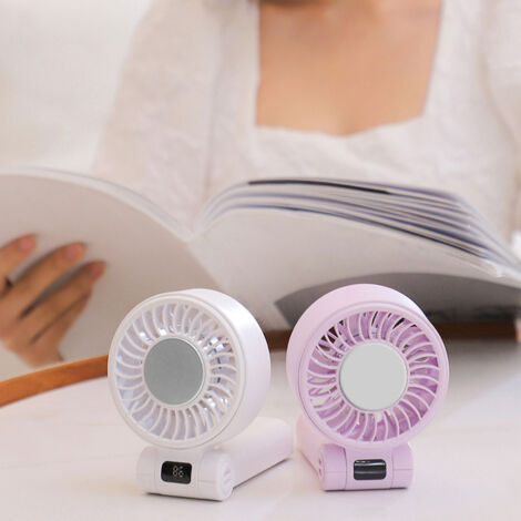 Ventilateur Portable Violet avec 5 Vitesses, Ecran Digital, Rapide Refroidissement et Longue Durée (1/5)